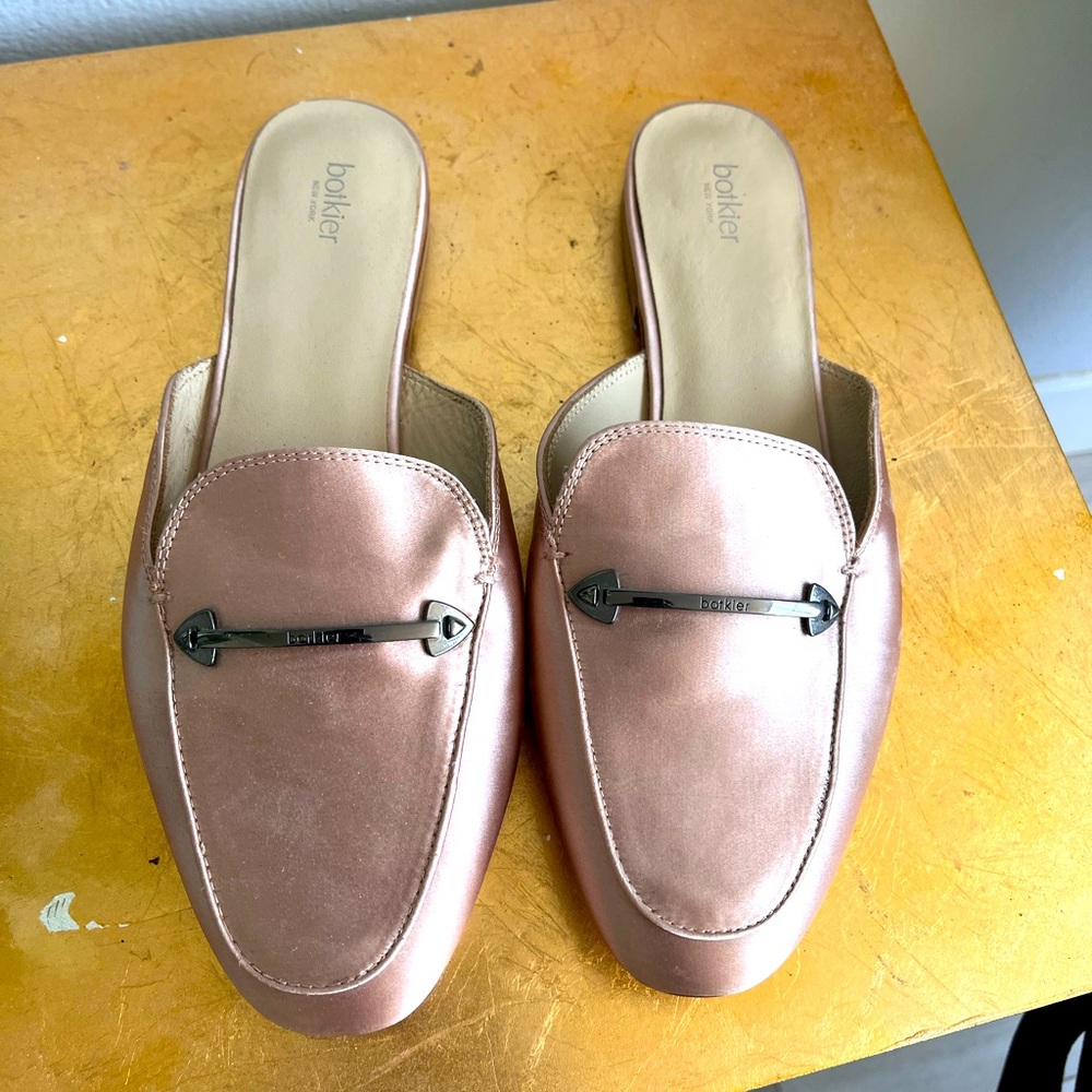 NWOT BOTKIER Pink Satin Mules - size 9.5